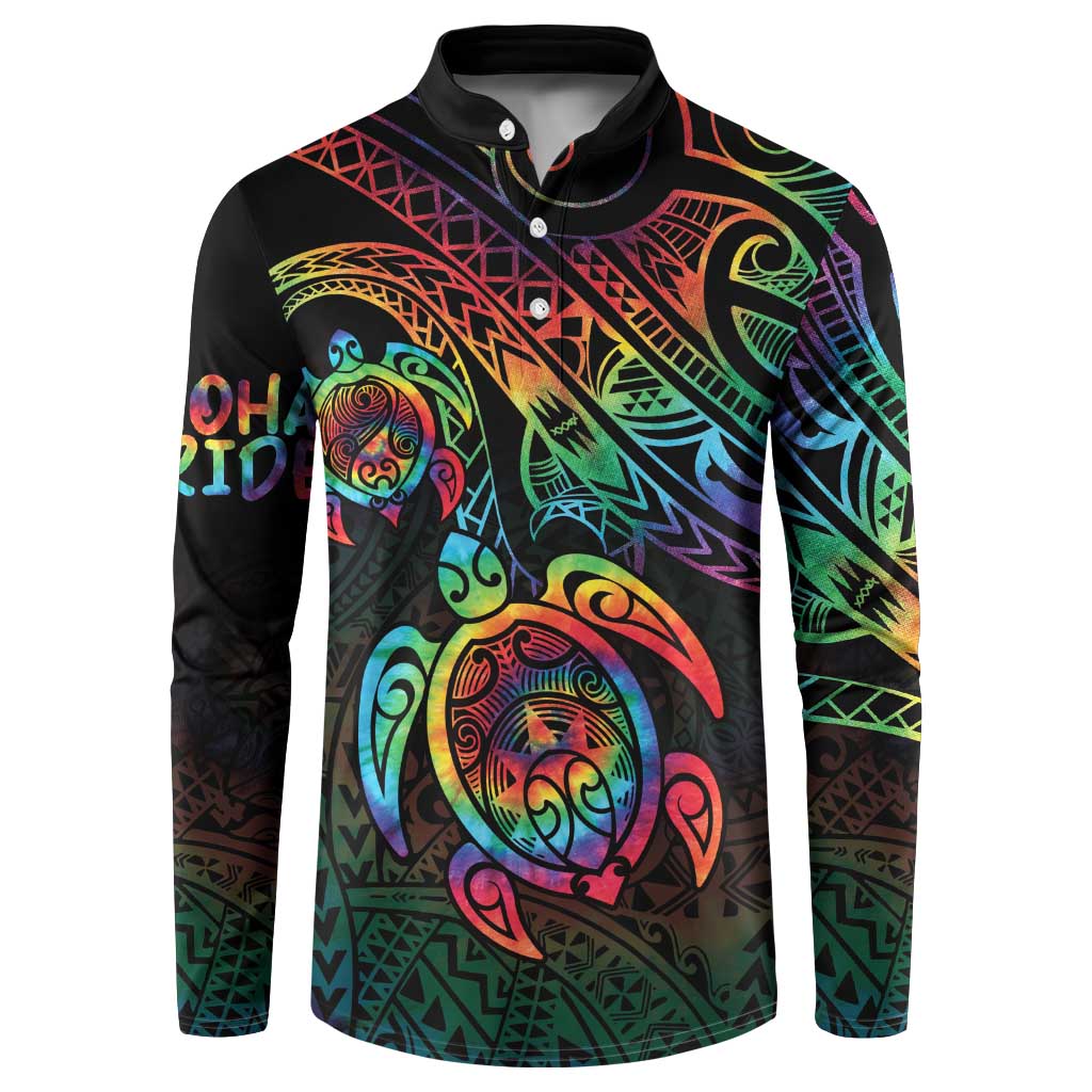 Hawaii Pride Button Sweatshirt Rainbow Swirls LT7 Colorful - Polynesian Pride