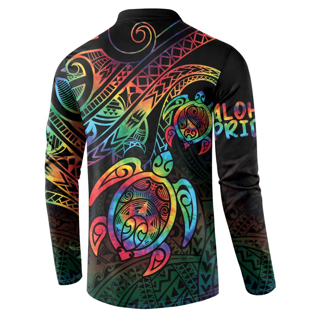 Hawaii Pride Button Sweatshirt Rainbow Swirls LT7 - Polynesian Pride