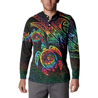 Hawaii Pride Button Sweatshirt Rainbow Swirls LT7 - Polynesian Pride