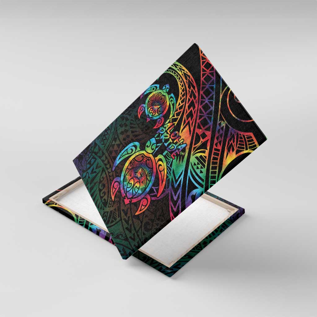 Hawaii Pride Canvas Wall Art Rainbow Swirls LT7 With Frame Colorful - Polynesian Pride