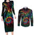 Hawaii Pride Couples Matching Long Sleeve Bodycon Dress and Long Sleeve Button Shirt Rainbow Swirls
