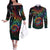 Hawaii Pride Couples Matching Off The Shoulder Long Sleeve Dress and Long Sleeve Button Shirt Rainbow Swirls