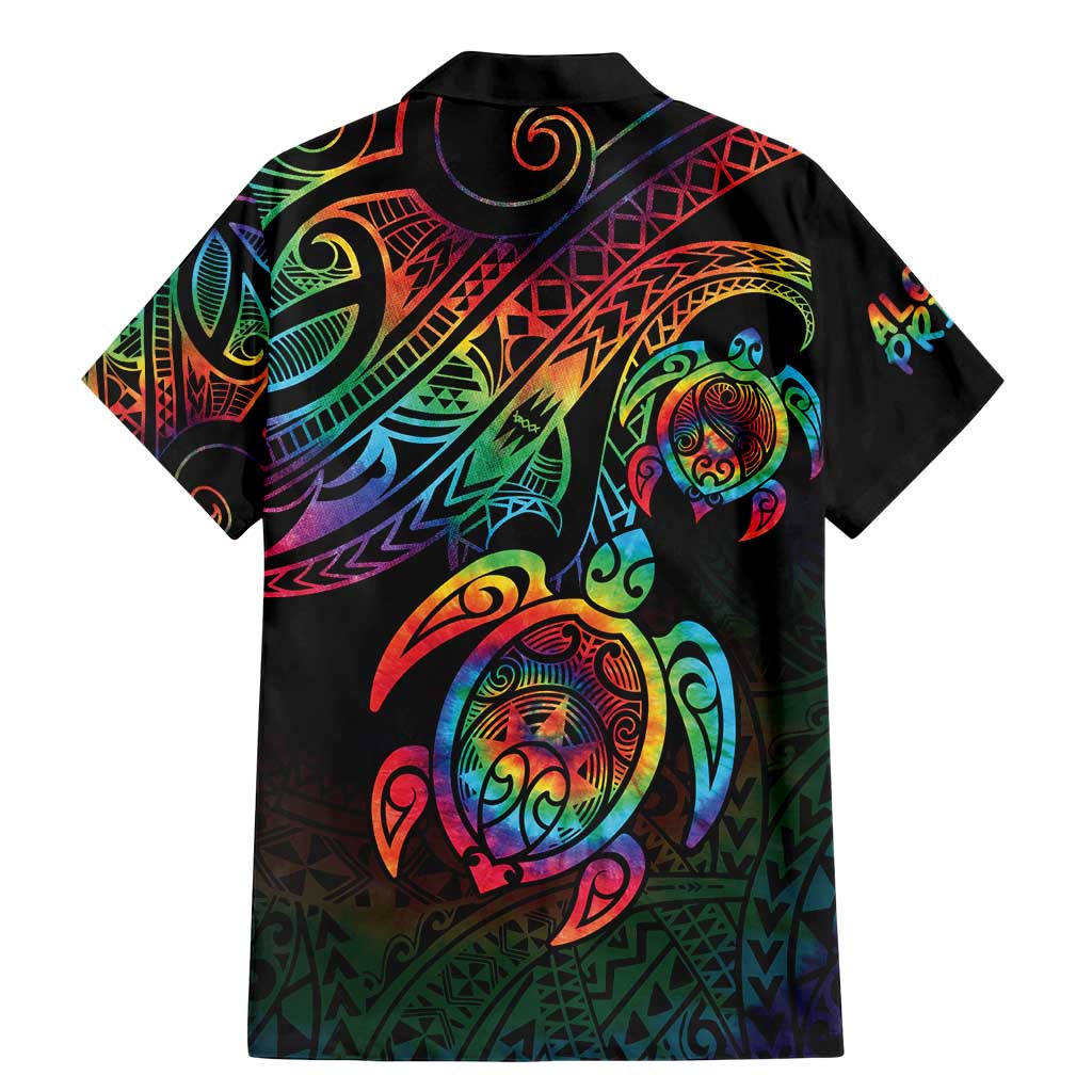 Hawaii Pride Family Matching Mermaid Dress and Hawaiian Shirt Rainbow Swirls