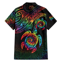 Hawaii Pride Family Matching Off The Shoulder Long Sleeve Dress and Hawaiian Shirt Rainbow Swirls