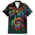 Hawaii Pride Family Matching Off Shoulder Short Dress and Hawaiian Shirt Rainbow Swirls
