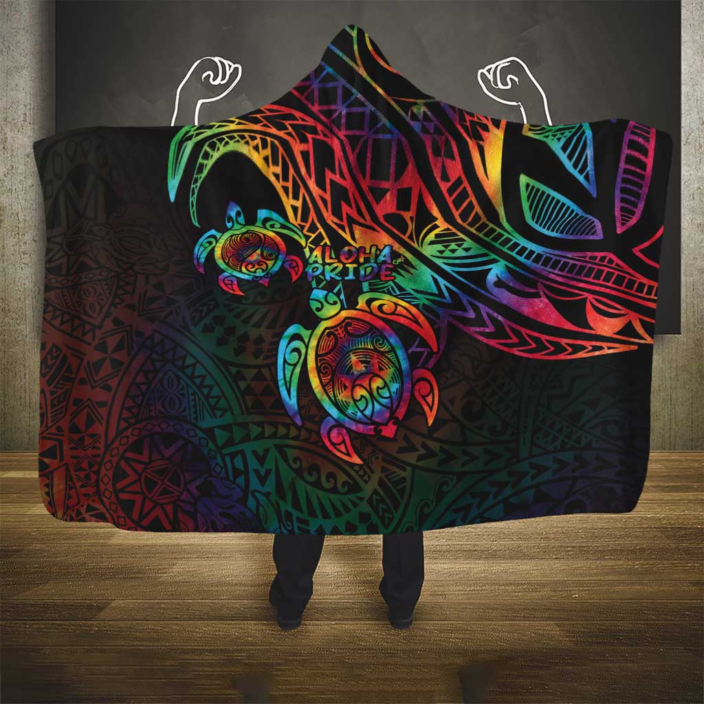 Hawaii Pride Hooded Blanket Rainbow Swirls LT7 - Polynesian Pride