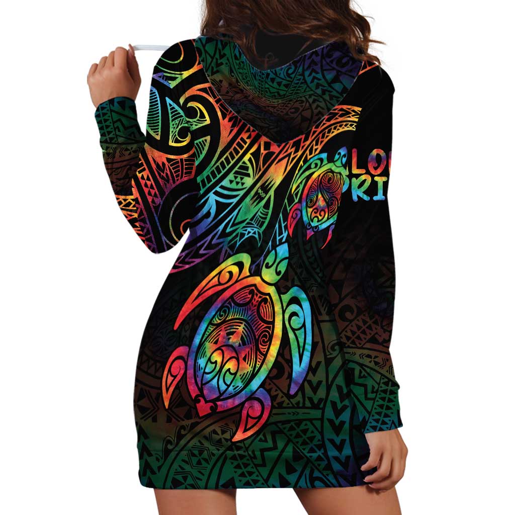 Hawaii Pride Hoodie Dress Rainbow Swirls