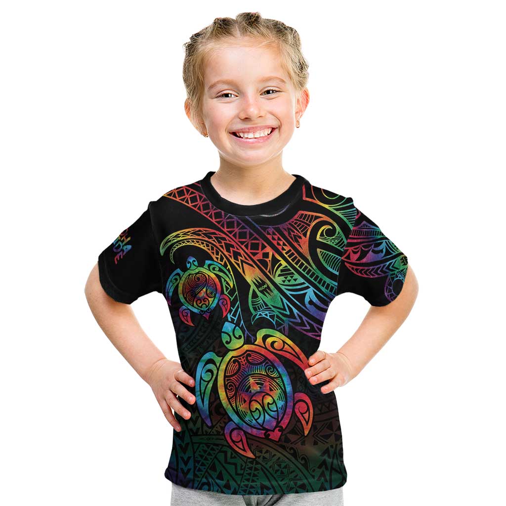 Hawaii Pride Kid T Shirt Rainbow Swirls