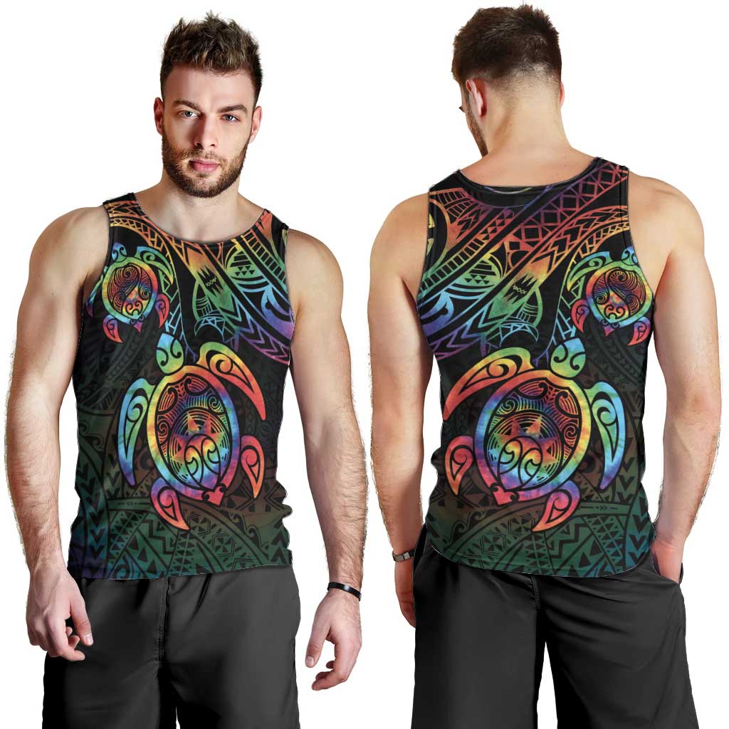 Hawaii Pride Men Tank Top Rainbow Swirls LT7 - Polynesian Pride