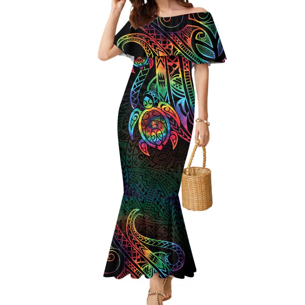 Hawaii Pride Mermaid Dress Rainbow Swirls