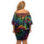 Hawaii Pride Off Shoulder Short Dress Rainbow Swirls