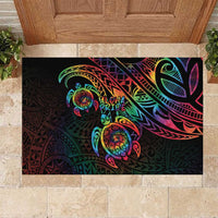 Hawaii Pride Rubber Doormat Rainbow Swirls LT7 Colorful - Polynesian Pride