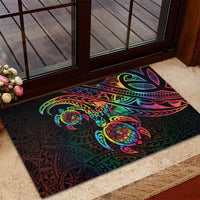 Hawaii Pride Rubber Doormat Rainbow Swirls LT7 - Polynesian Pride