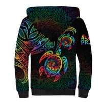 Hawaii Pride Sherpa Hoodie Rainbow Swirls LT7 - Polynesian Pride