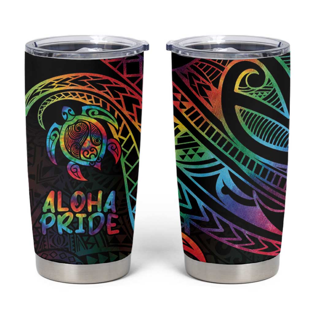 Hawaii Pride Tumbler Cup Rainbow Swirls