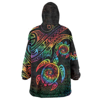 Hawaii Pride Wearable Blanket Hoodie Rainbow Swirls LT7 - Polynesian Pride