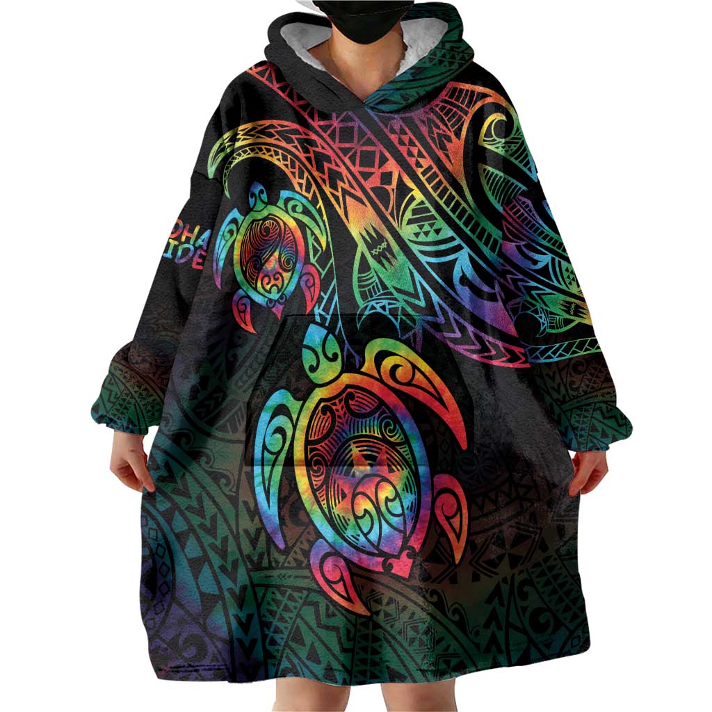 Hawaii Pride Wearable Blanket Hoodie Rainbow Swirls LT7 - Polynesian Pride