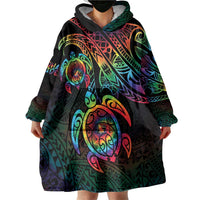 Hawaii Pride Wearable Blanket Hoodie Rainbow Swirls LT7 - Polynesian Pride