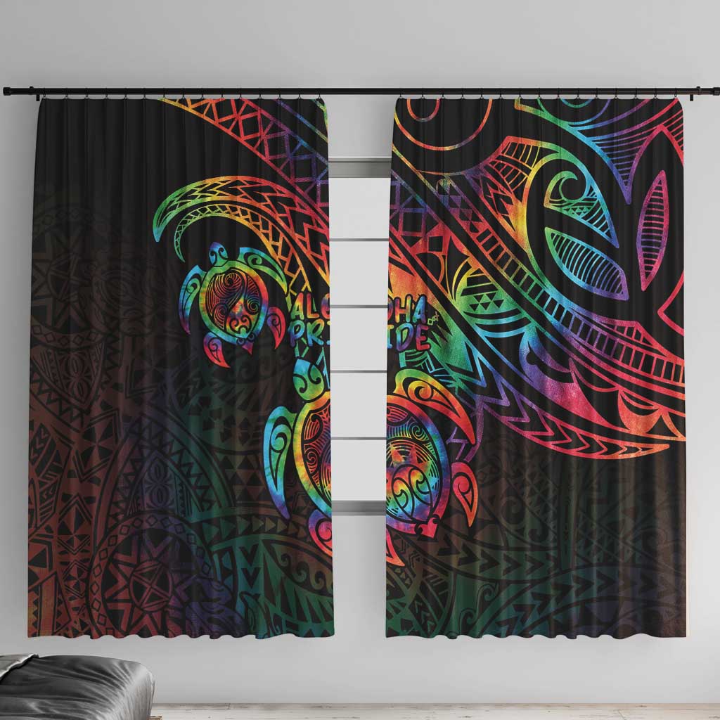 Hawaii Pride Window Curtain Rainbow Swirls LT7 With Hooks Colorful - Polynesian Pride