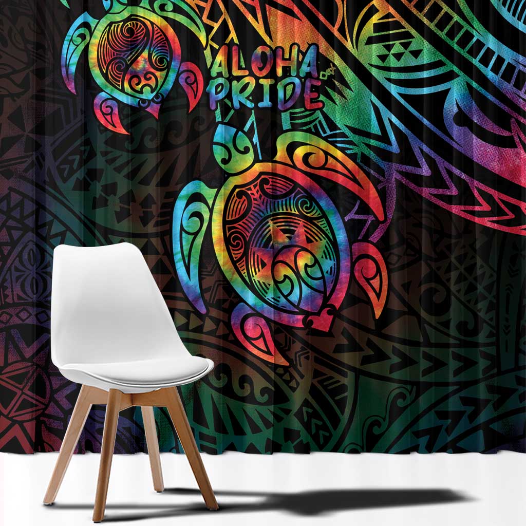 Hawaii Pride Window Curtain Rainbow Swirls LT7 - Polynesian Pride