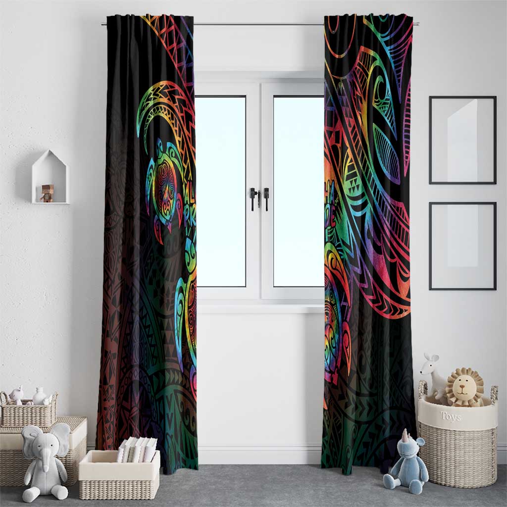 Hawaii Pride Window Curtain Rainbow Swirls LT7 - Polynesian Pride