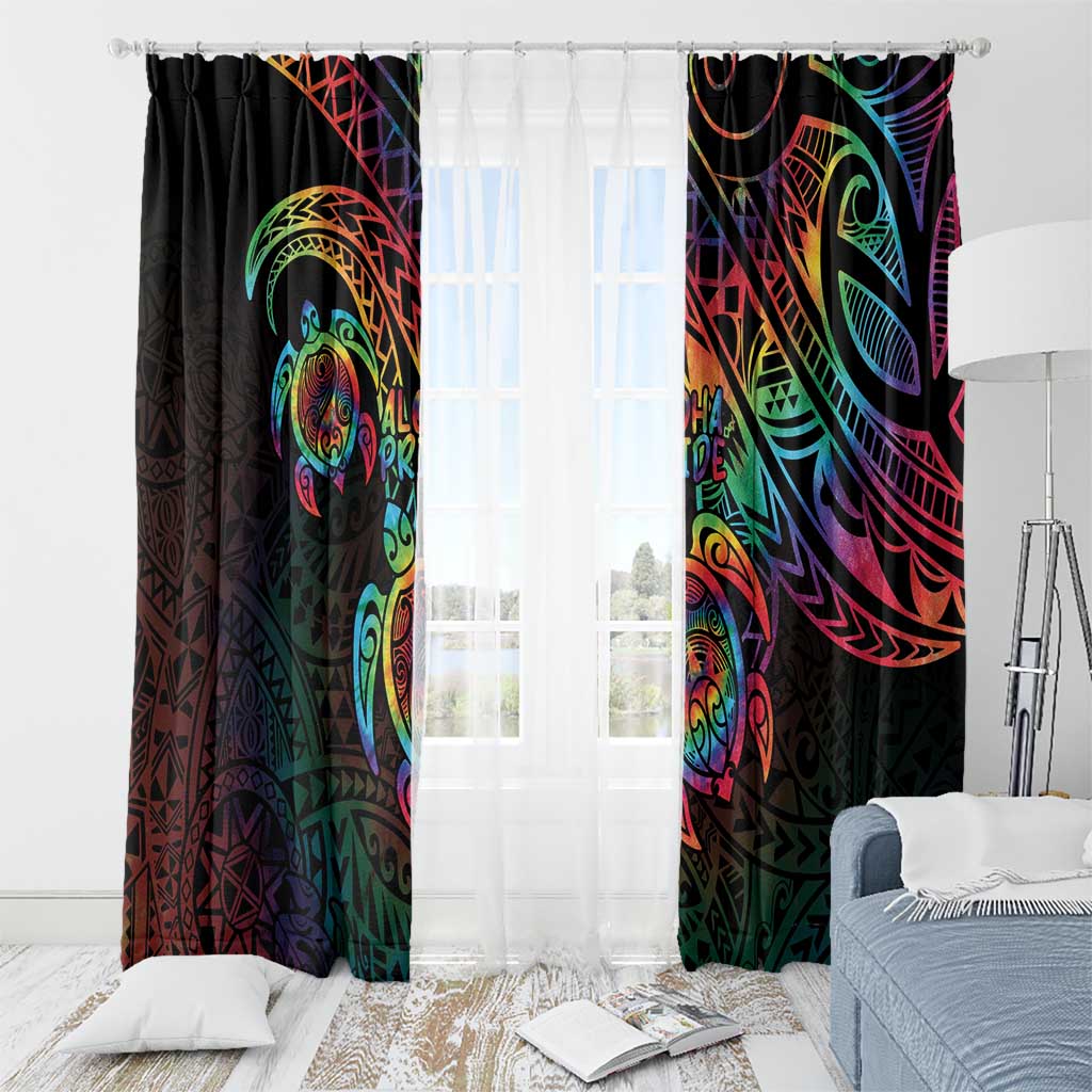 Hawaii Pride Window Curtain Rainbow Swirls LT7 - Polynesian Pride
