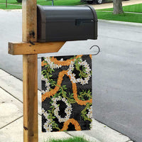 Aloha Festive Hawaii Garden Flag Mokihana - Maile and Ilima on Black - Polynesian Pride