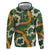 Aloha Festive Hawaii Zip Hoodie Mokihana - Maile and Ilima on Forest Green - Polynesian Pride