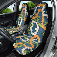 Aloha Festive Hawaii Car Seat Cover Mokihana - Maile and Ilima on Navy Blue - Polynesian Pride