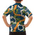 Aloha Festive Hawaii Family Matching Summer Maxi Dress and Hawaiian Shirt Mokihana - Maile and Ilima on Navy Blue - Polynesian Pride