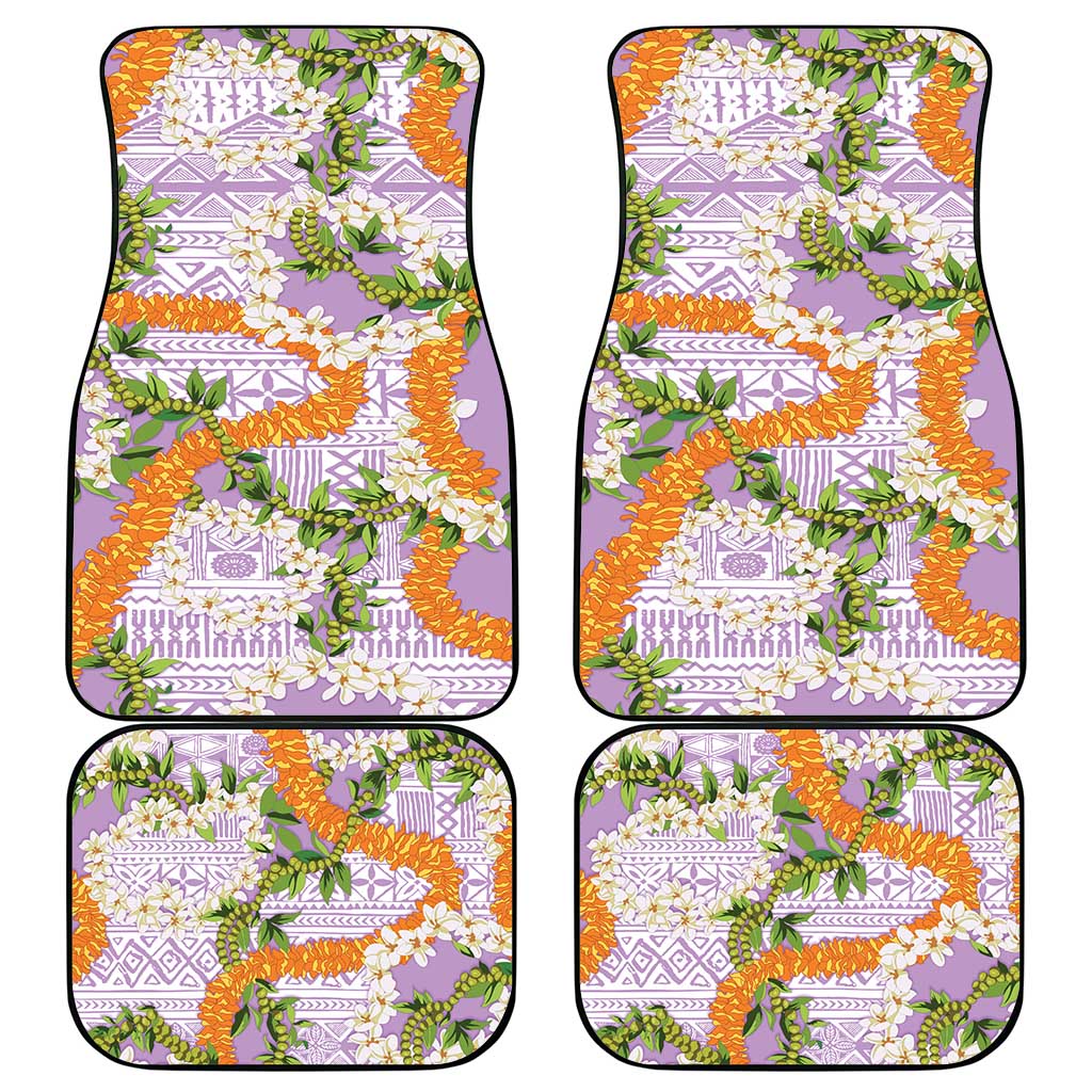 Aloha Festive Hawaii Car Mats Mokihana - Maile and Ilima on Lilac - Polynesian Pride
