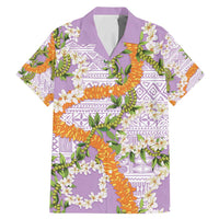 Aloha Festive Hawaii Family Matching Mermaid Dress and Hawaiian Shirt Mokihana - Maile and Ilima on Lilac - Polynesian Pride