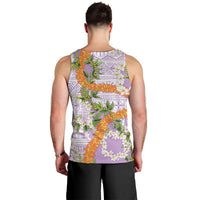 Aloha Festive Hawaii Men Tank Top Mokihana - Maile and Ilima on Lilac - Polynesian Pride