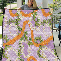 Aloha Festive Hawaii Quilt Mokihana - Maile and Ilima on Lilac - Polynesian Pride