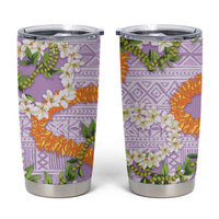 Aloha Festive Hawaii Tumbler Cup Mokihana - Maile and Ilima on Lilac - Polynesian Pride