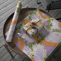 Aloha Festive Hawaii Wrapping Paper Mokihana - Maile and Ilima on Lilac LT7 - Polynesian Pride