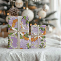 Aloha Festive Hawaii Wrapping Paper Mokihana - Maile and Ilima on Lilac LT7 - Polynesian Pride