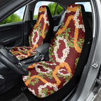 Aloha Festive Hawaii Car Seat Cover Mokihana - Maile and Ilima on Crimson - Polynesian Pride