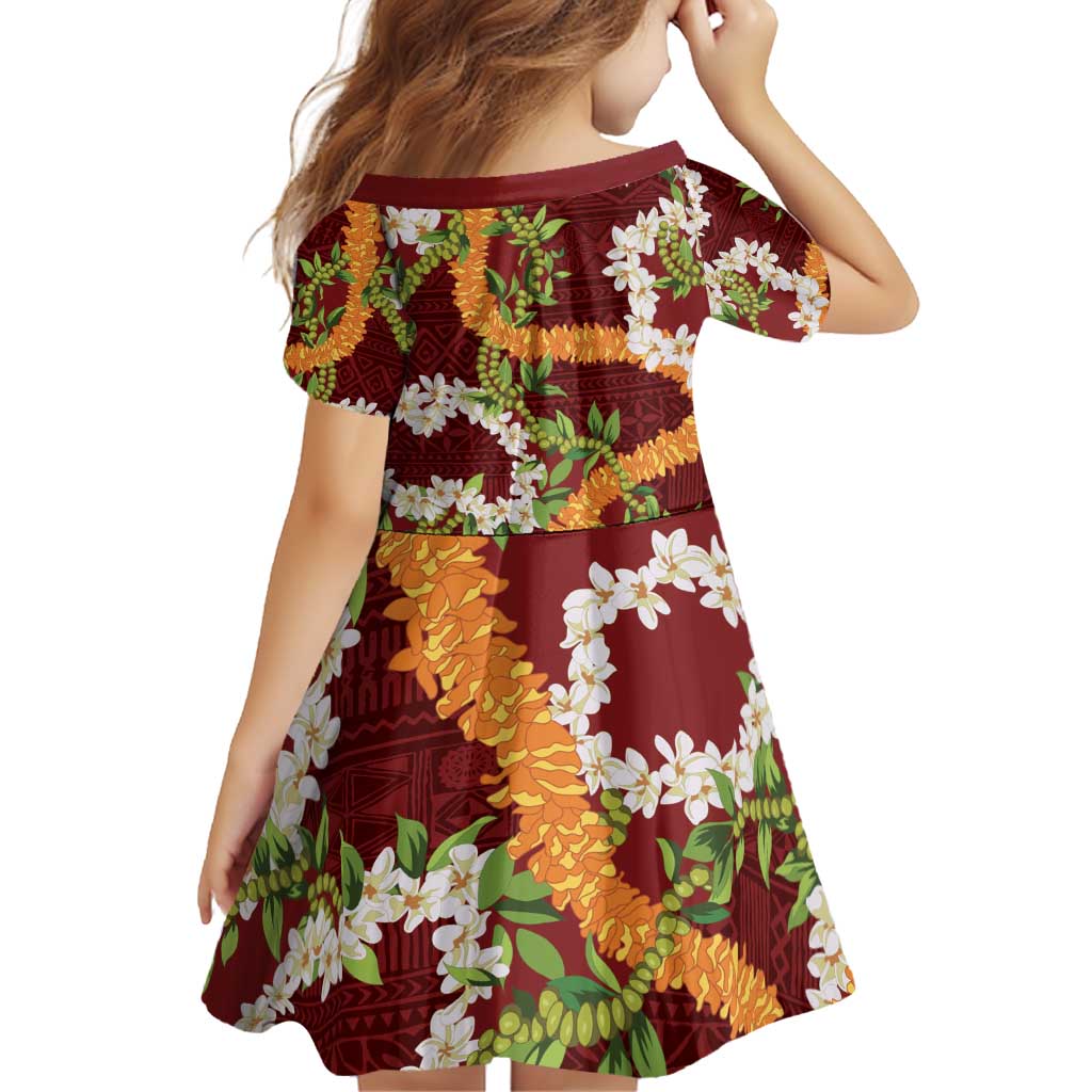 Aloha Festive Hawaii Family Matching Puletasi and Hawaiian Shirt Mokihana - Maile and Ilima on Crimson - Polynesian Pride