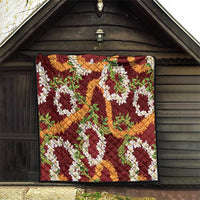 Aloha Festive Hawaii Quilt Mokihana - Maile and Ilima on Crimson - Polynesian Pride
