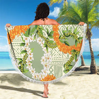 Aloha Festive Hawaii Beach Blanket Mokihana - Maile Leis in Muted Summer - Polynesian Pride