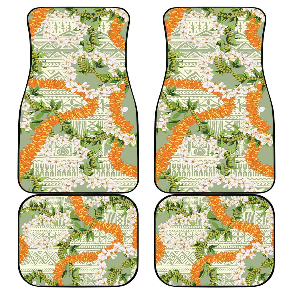 Aloha Festive Hawaii Car Mats Mokihana - Maile Leis in Muted Summer - Polynesian Pride