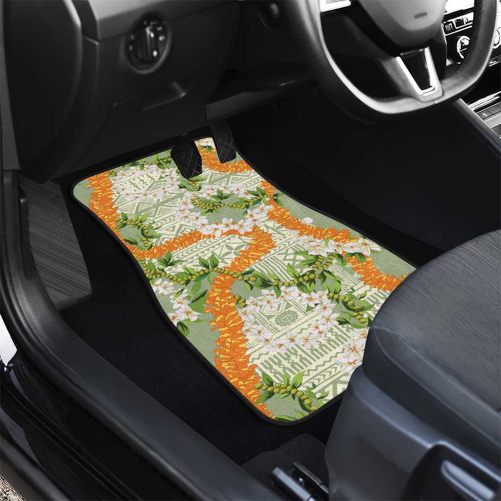 Aloha Festive Hawaii Car Mats Mokihana - Maile Leis in Muted Summer - Polynesian Pride