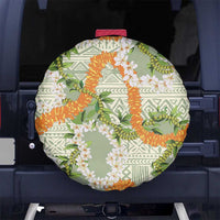 Aloha Festive Hawaii Spare Tire Cover Mokihana - Maile Leis in Muted Summer - Polynesian Pride