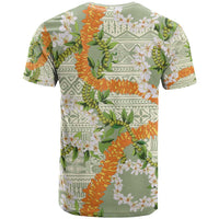 Aloha Festive Hawaii T Shirt Mokihana - Maile Leis in Muted Summer - Polynesian Pride