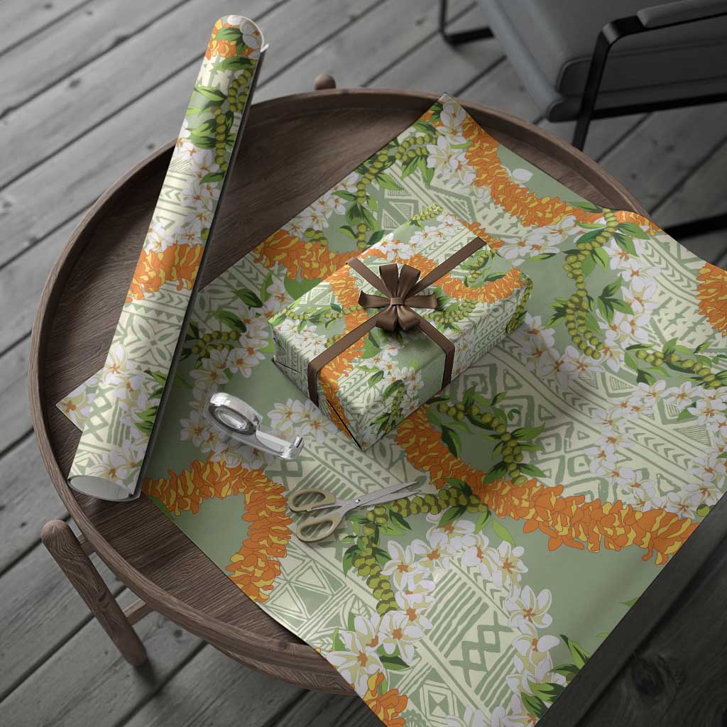 Aloha Festive Hawaii Wrapping Paper Mokihana - Maile Leis in Muted Summer LT7 - Polynesian Pride