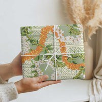 Aloha Festive Hawaii Wrapping Paper Mokihana - Maile Leis in Muted Summer LT7 - Polynesian Pride