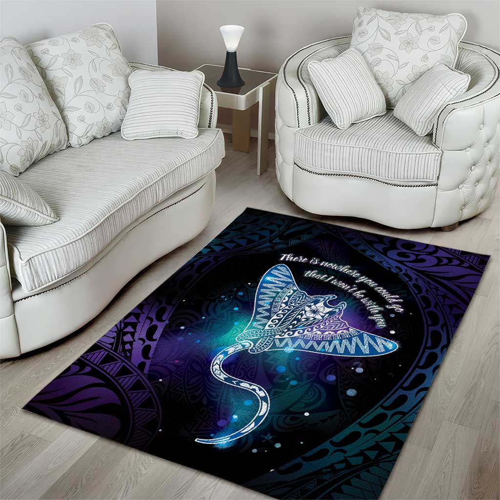 Polynesian Tala Manta Ray Area Rug Nowhere You Could Go That I Won't Be With You - Polynesian Pride