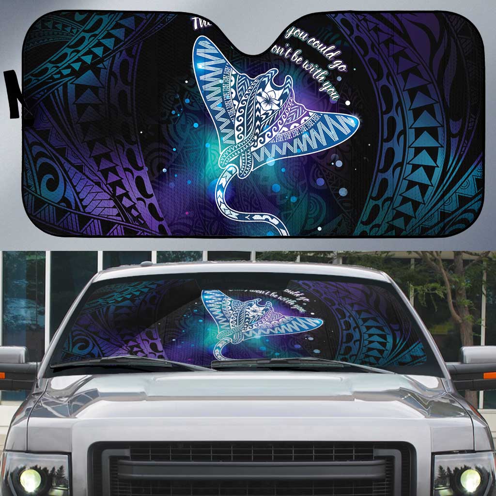 Polynesian Tala Manta Ray Auto Sun Shade Nowhere You Could Go That I Won't Be With You - Polynesian Pride