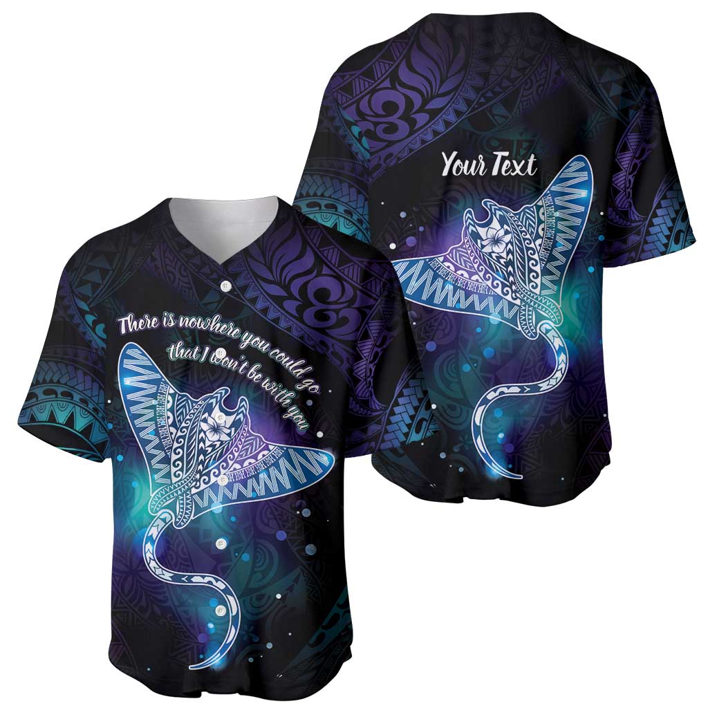 Polynesian Tala Manta Ray Baseball Jersey Nowhere You Could Go That I Won't Be With You - Polynesian Pride